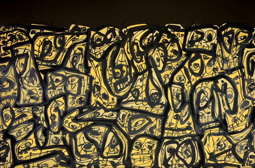 Litografia Saura - Foule