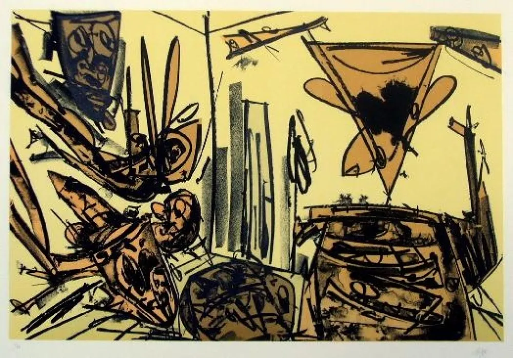 Litografia Saura - Kafka IV