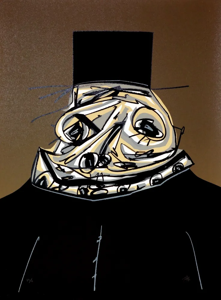 Litografia Saura - Philippe II,  Une chaire d'ombre