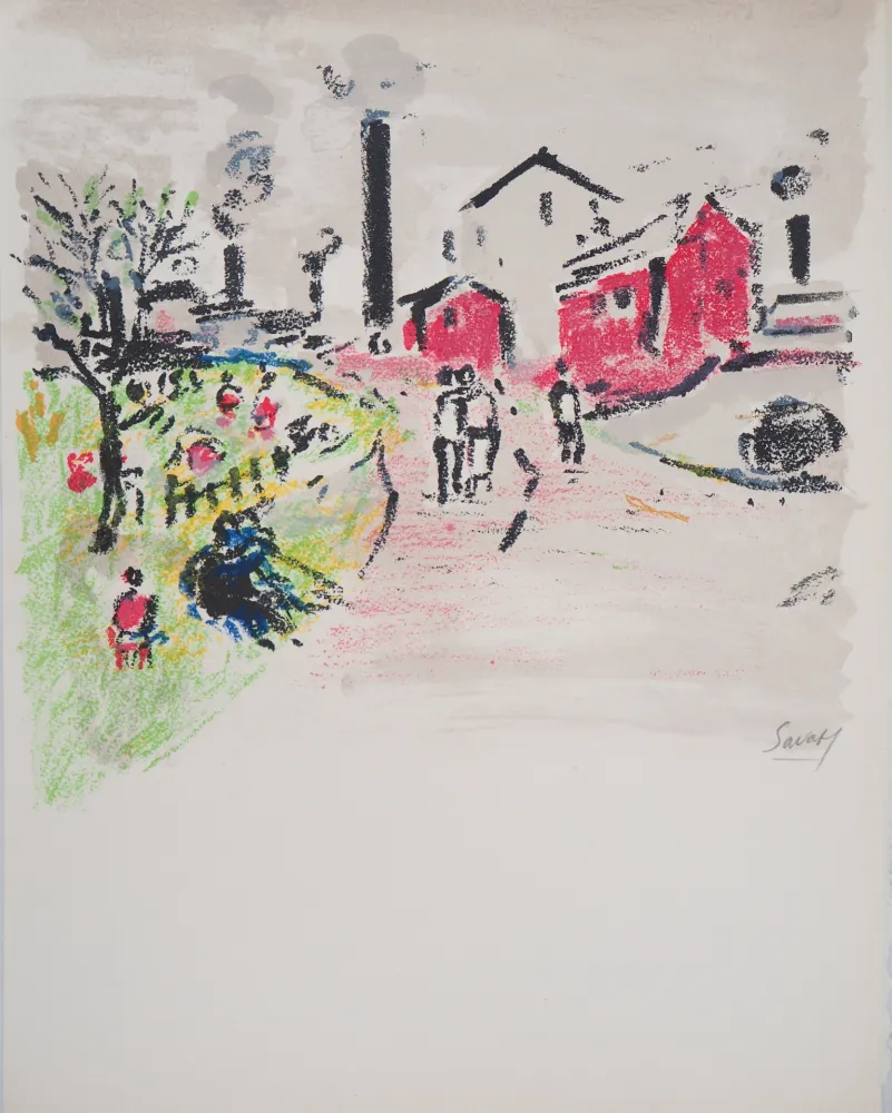 Litografia Savary - Paris, La friche à Montmartre