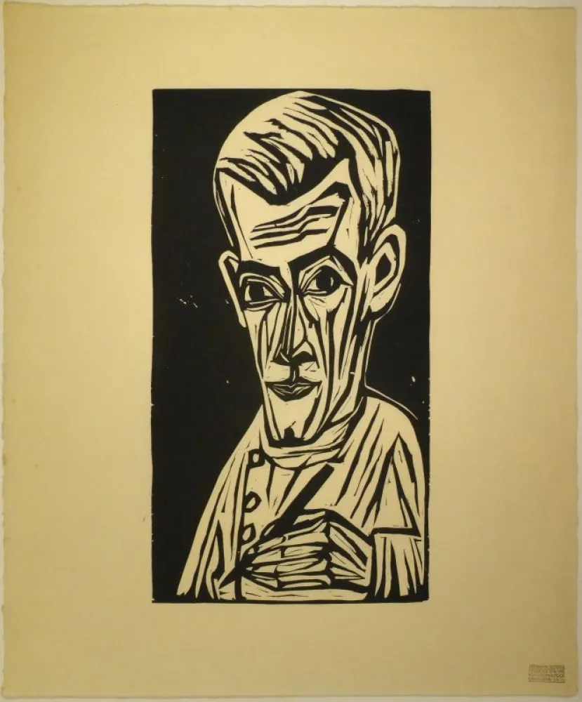 Xilogravura Scherer - Porträt Hans R. Schiess