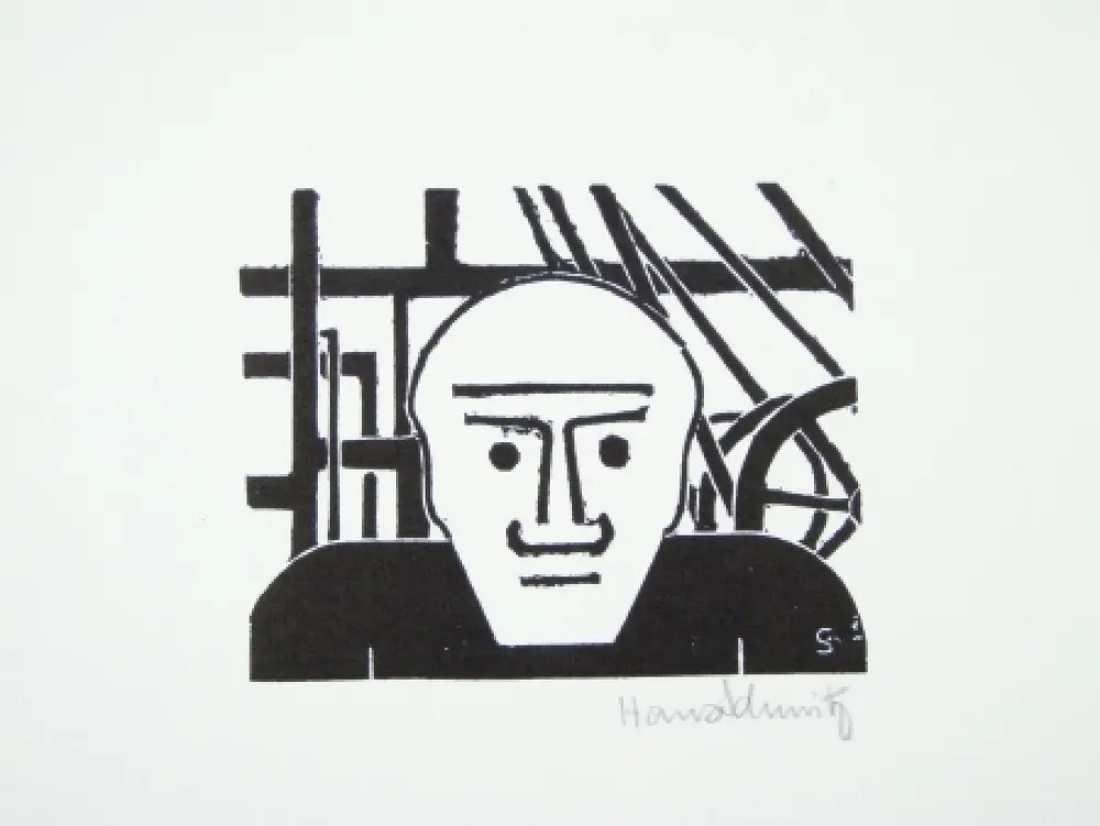 Linogravura Schmitz - Arbeiter (Worker)