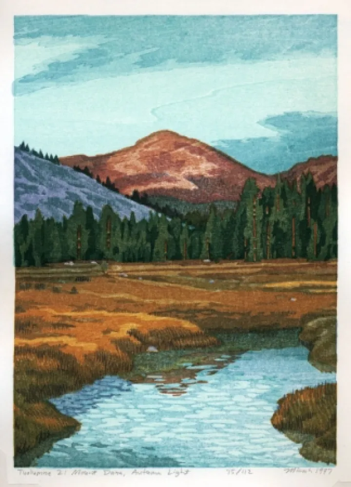 Xilogravura Schwaberow - Tuolumne 2: Mount Dana, Autumn Light
