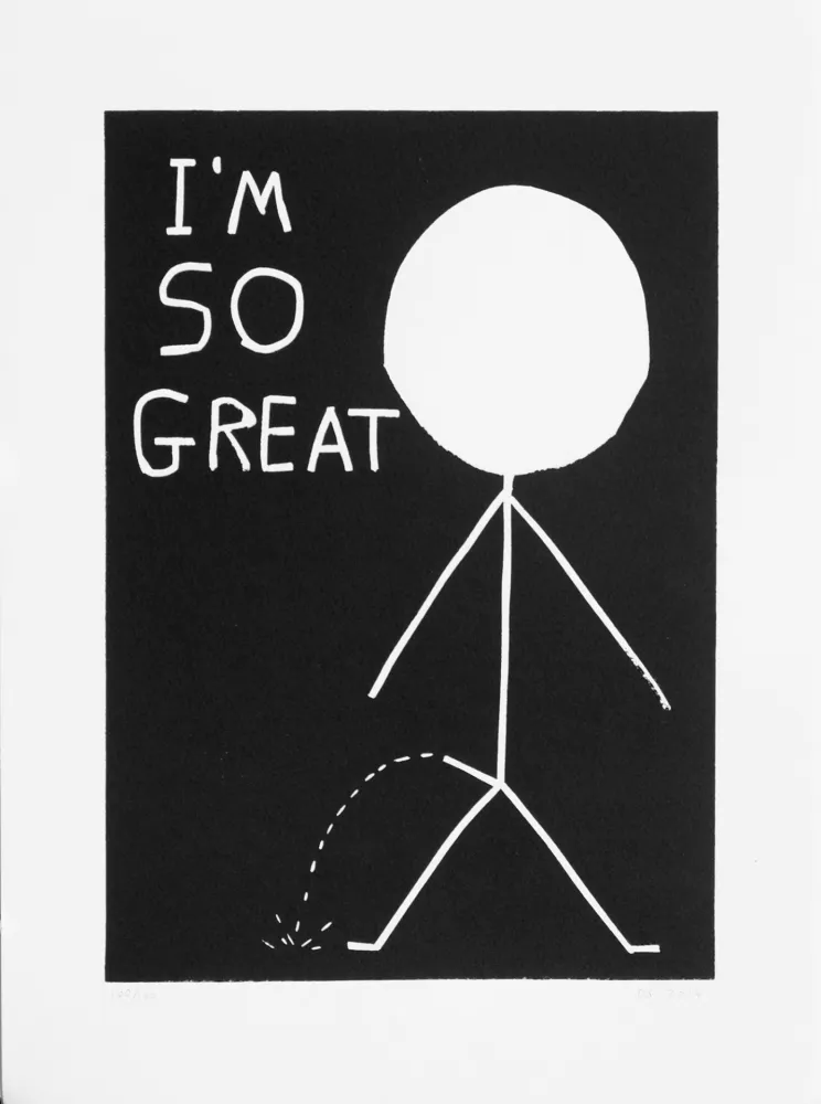 Linogravura Shrigley - I am so great
