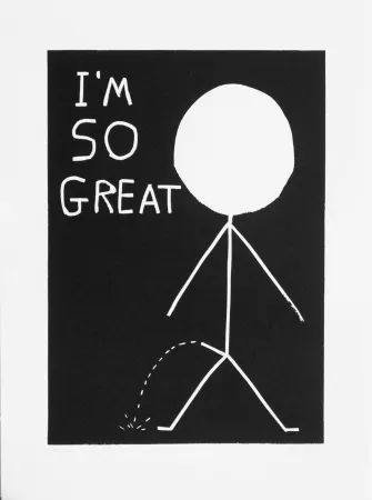 Linogravura Shrigley - I am so great