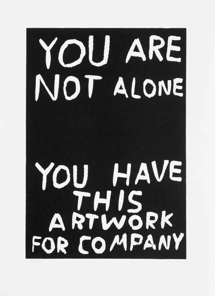 Linogravura Shrigley - You are not alone