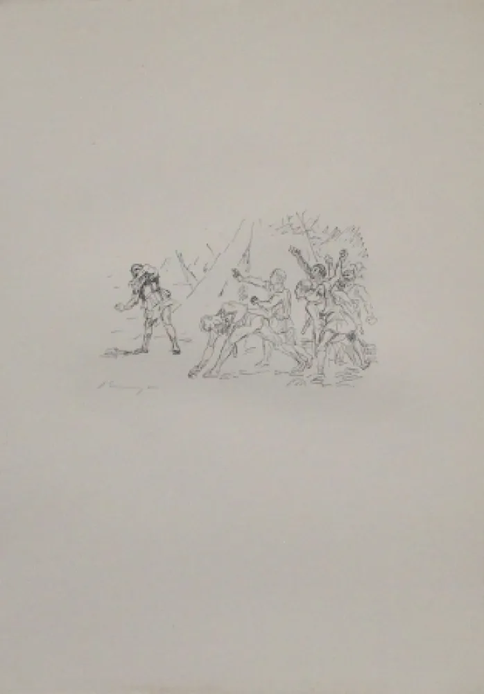 Litografia Slevogt - Aufstand der Soldaten gegen Klearchos