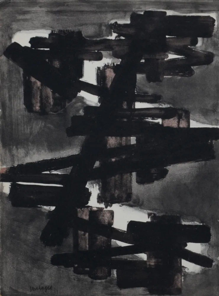 Estêncil Soulages - Les Temps Obscurs, 1953 - Very scarce!