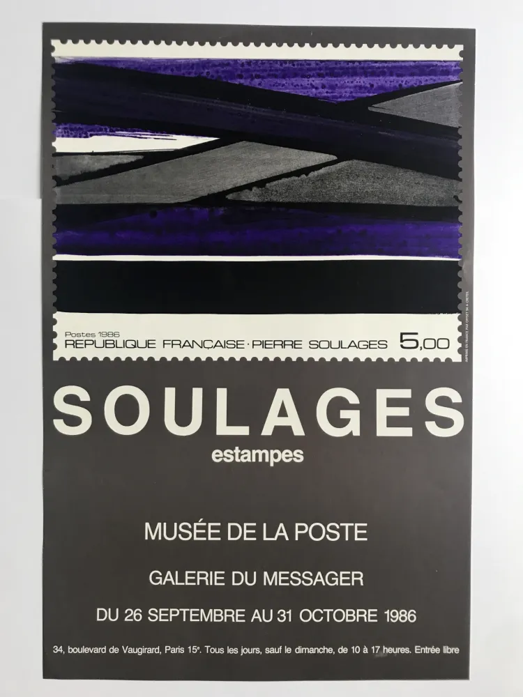 Cartaz Soulages - Musée de la Poste