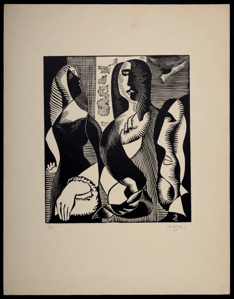 Xilogravura Survage - Composition surréaliste, XXIII (1), 1933