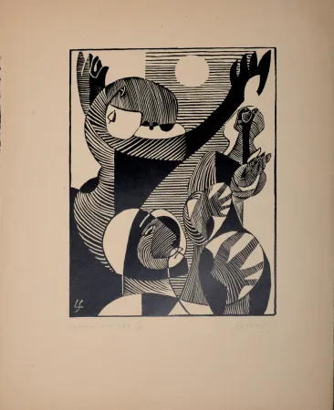 Xilogravura Survage - Composition surréaliste XXIV (2), 1934