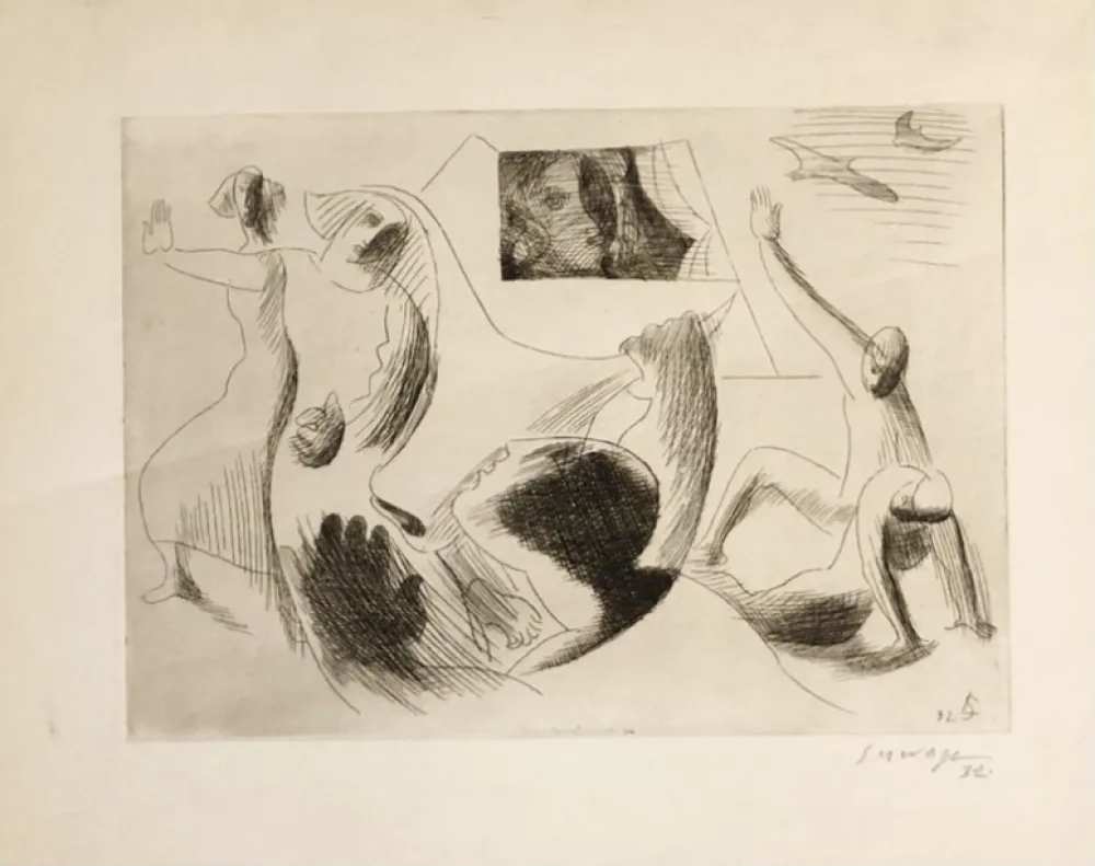 Gravura Survage - Femme à la fenêtre