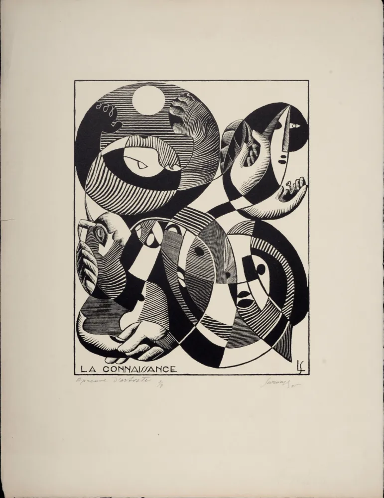 Xilogravura Survage - La Connaissance, 1935