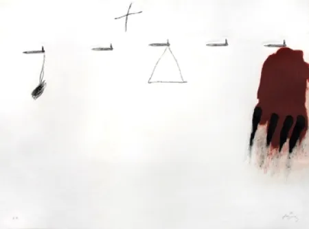 Gravura Tàpies - Claus i ditades	