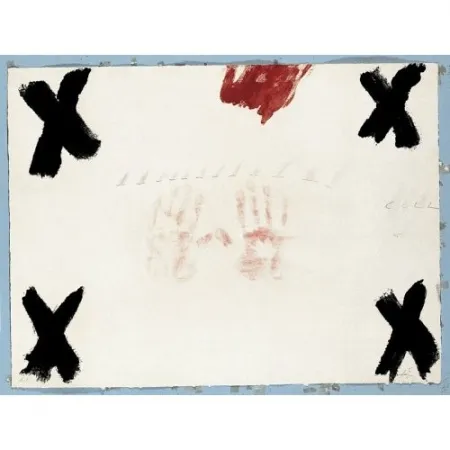 Gravura Tàpies - Dues mans	