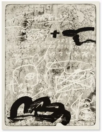 Litografia Tàpies - Improvisation en blanc et noir 4