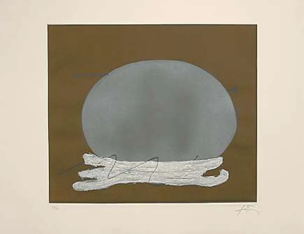 Gravura Tàpies - Oval i blanc