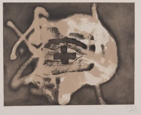 Água-Forte Tàpies - Pied et trait rouge