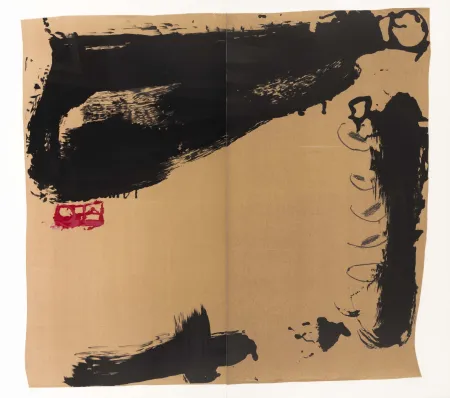 Litografia Tàpies - Rouge à gauche