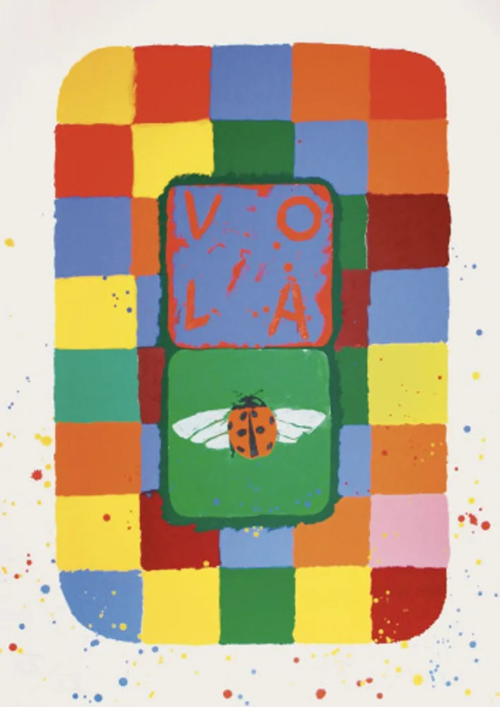 Litografia Tilson - Vola/Coccinella
