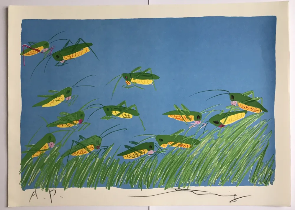 Litografia Ting - Busy Bodies (Lucky Grasshoppers)