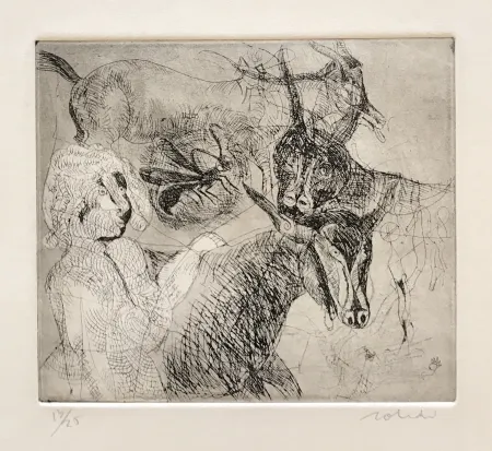 Gravura Toledo - Goats with Woman 