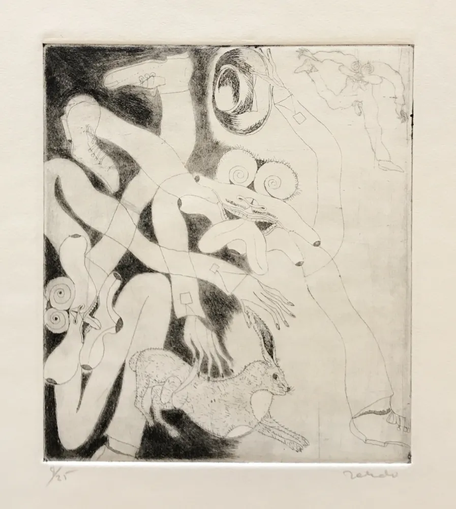 Gravura Toledo - Hat, Rabbit and Figures