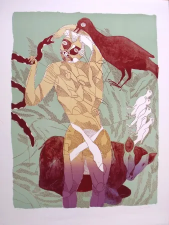 Litografia Toledo - Homme-Oiseau