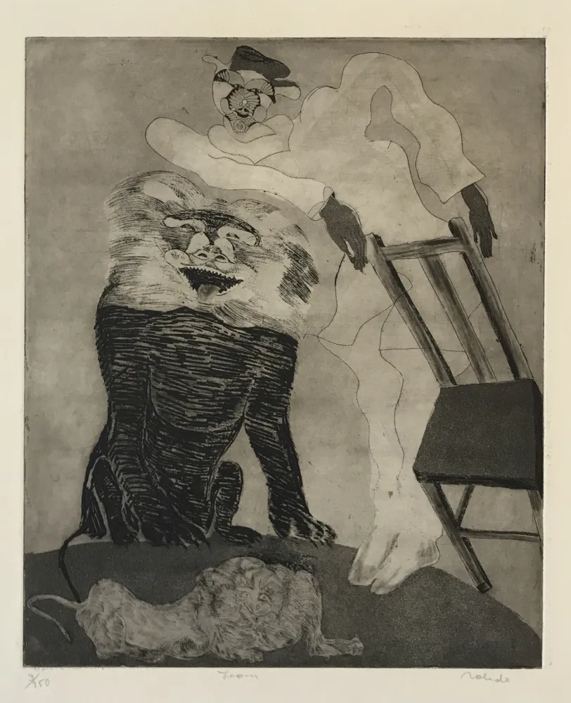 Gravura Toledo - Lions with Man and Chair