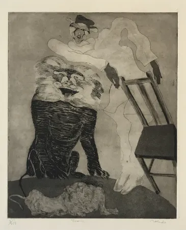 Gravura Toledo - Lions with Man and Chair