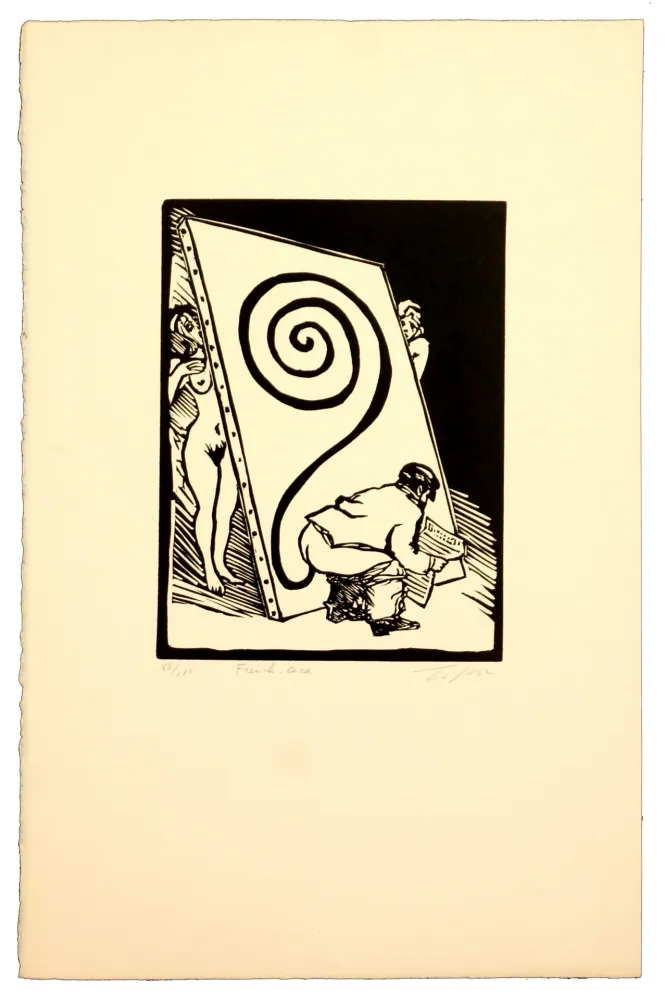 Linogravura Topor - French caca