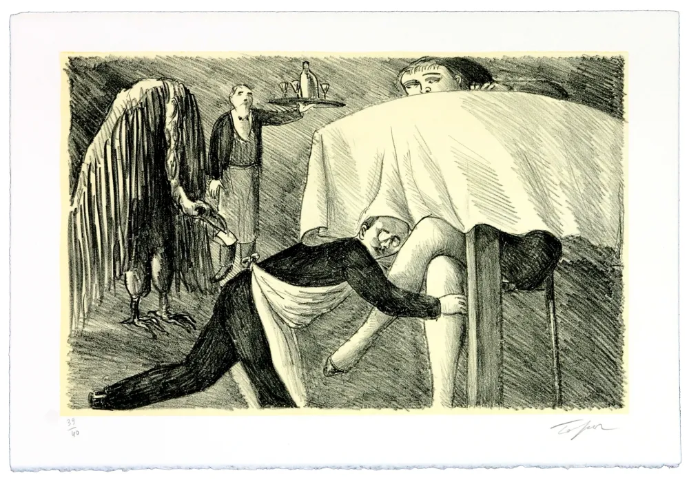 Litografia Topor - La tournée du patron