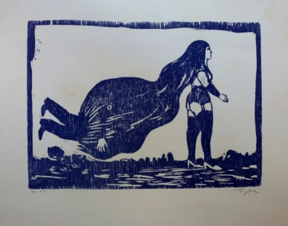 Linogravura Topor - Sans titre