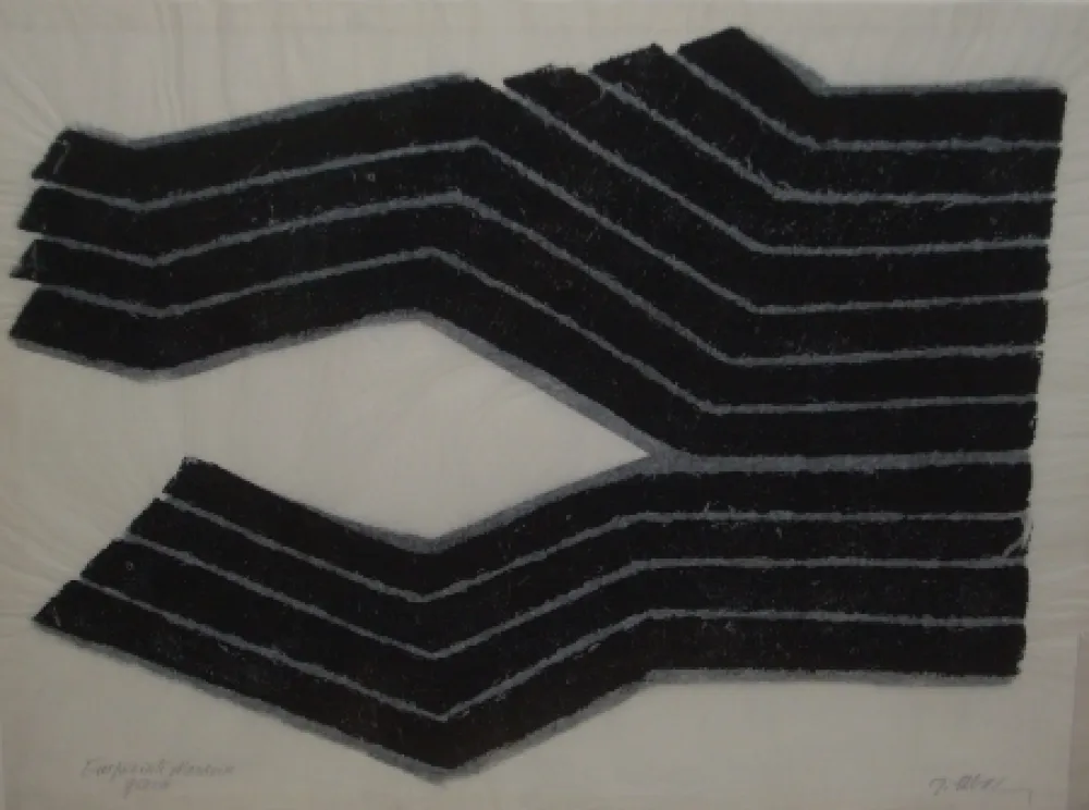 Litografia Ubac - Deux labours empreinte ardoise