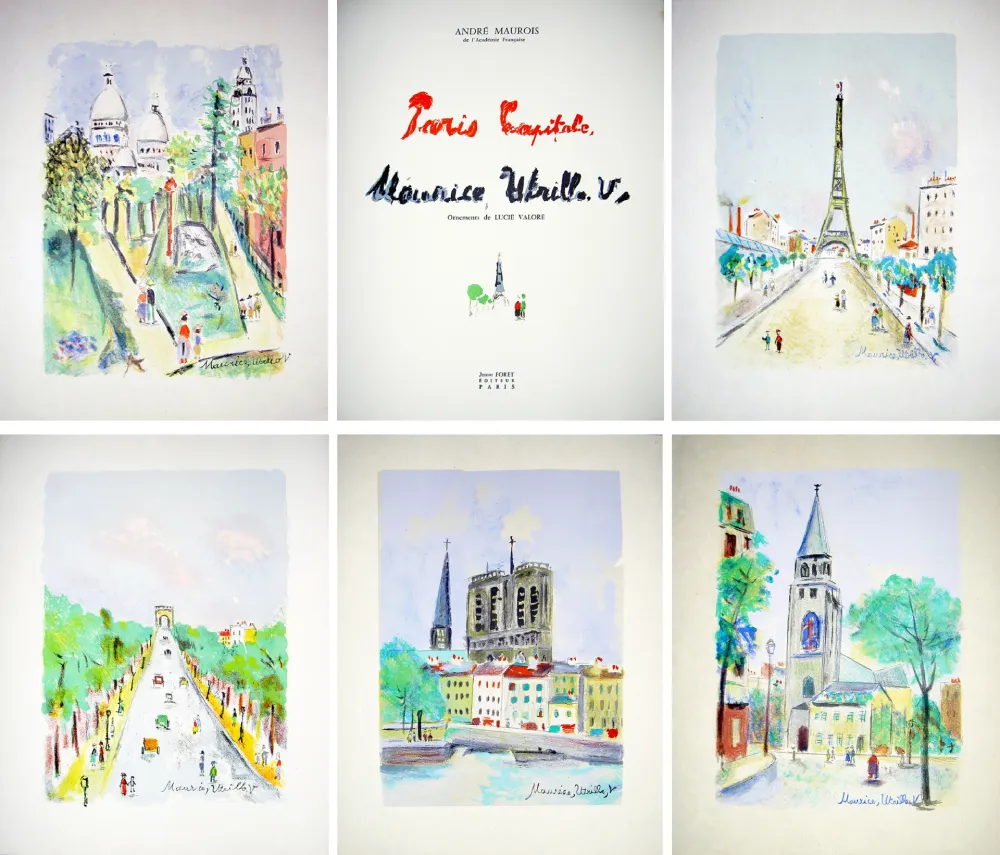 Livro Ilustrado Utrillo - PARIS CAPITALE. Lithographies originales de Maurice Utrillo, V. (1955).
