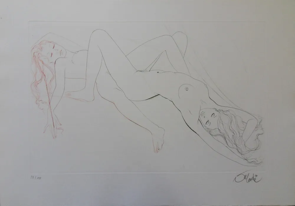 Gravura Valadie - Les amantes, plaisir partagé