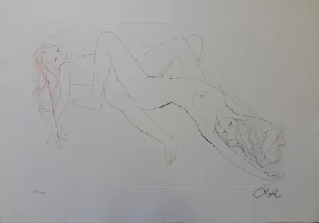 Gravura Valadie - Les amantes, plaisir partagé