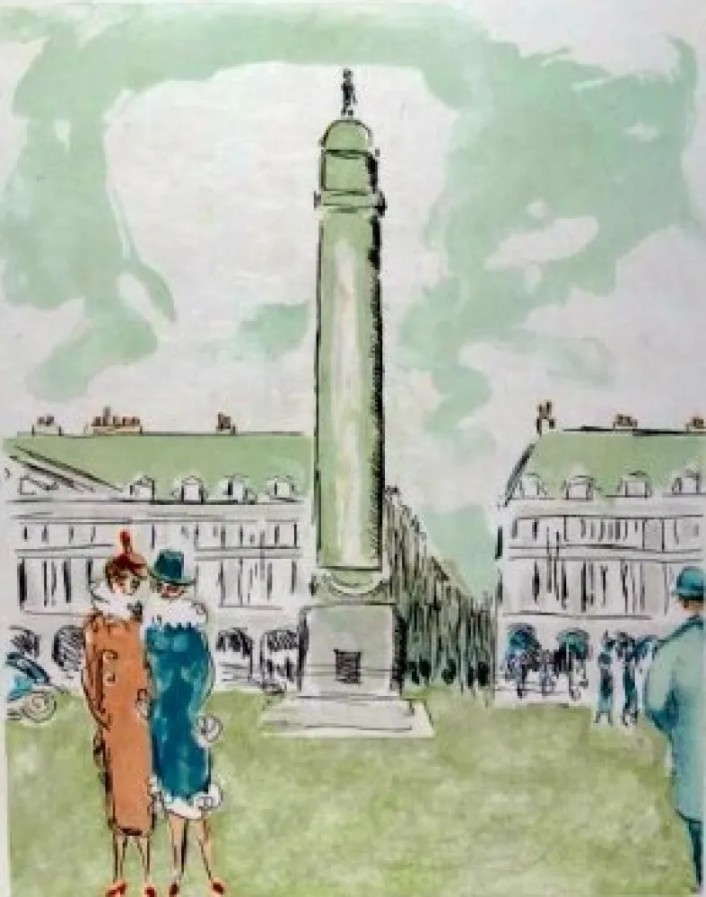 Litografia Van Dongen - Place Vendome