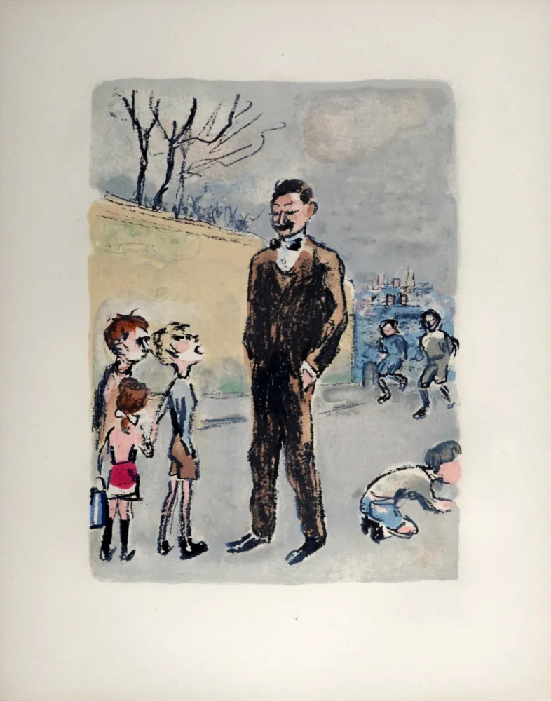 Litografia Van Dongen - Poulbot, l’ami des gosses, 1949