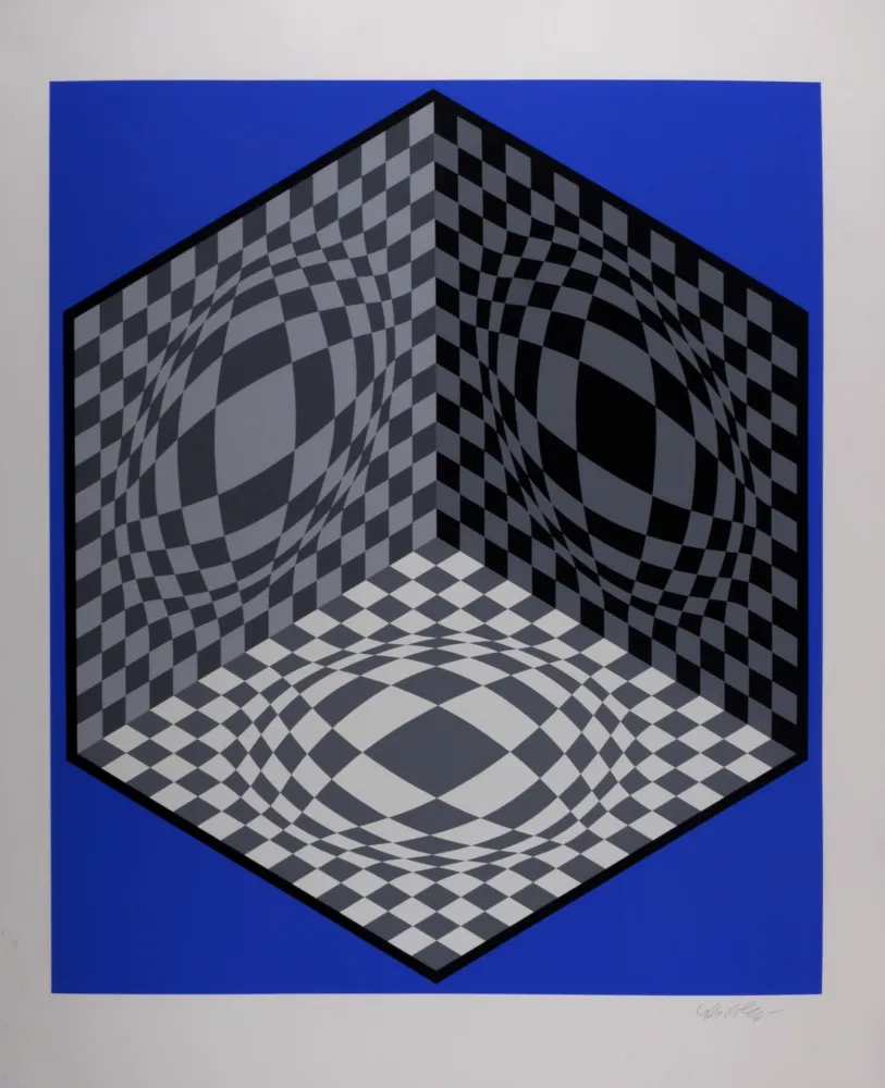 Serigrafia Vasarely - Composition cinétique, circa 1982 - Hand-signed