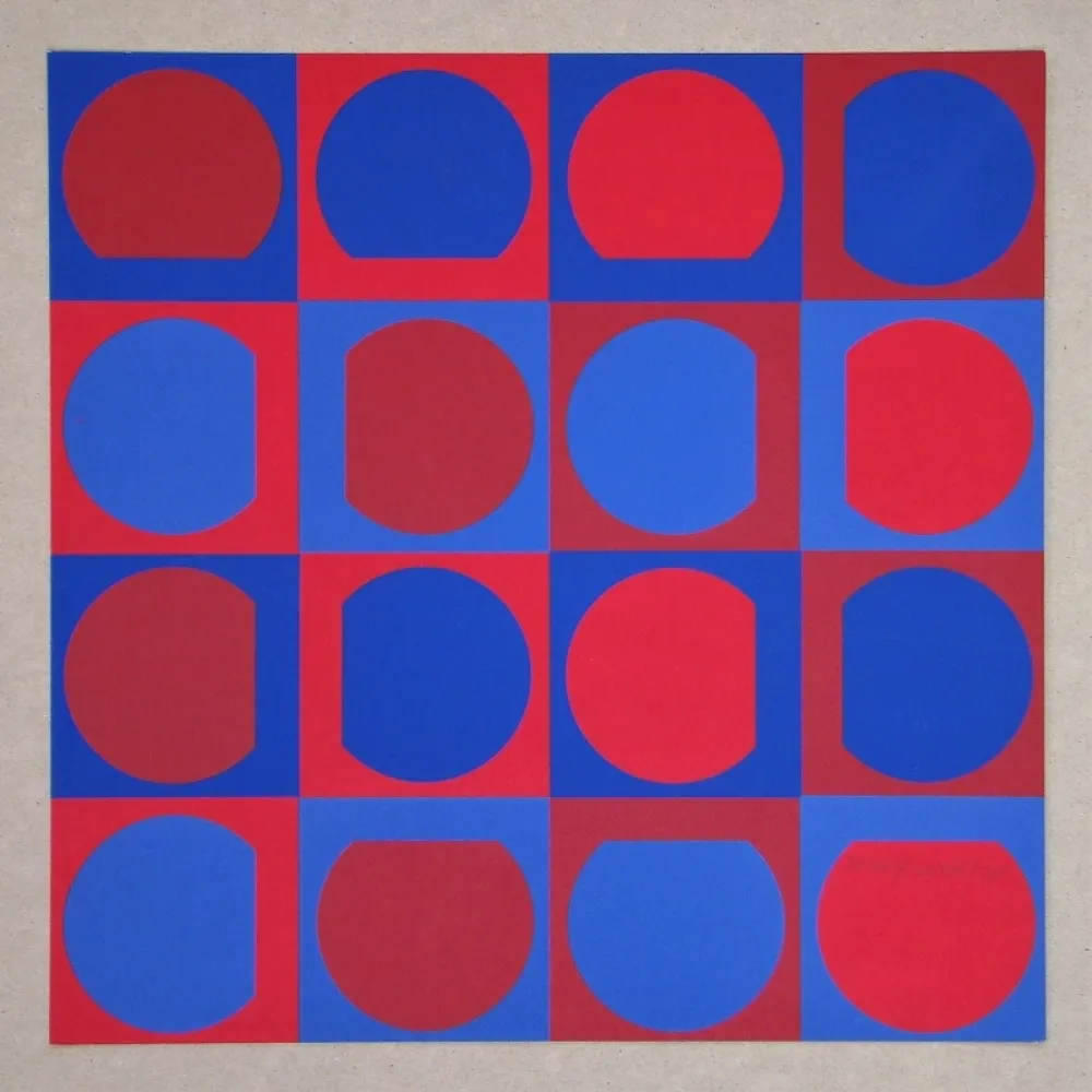 Serigrafia Vasarely - Eridan Rouge