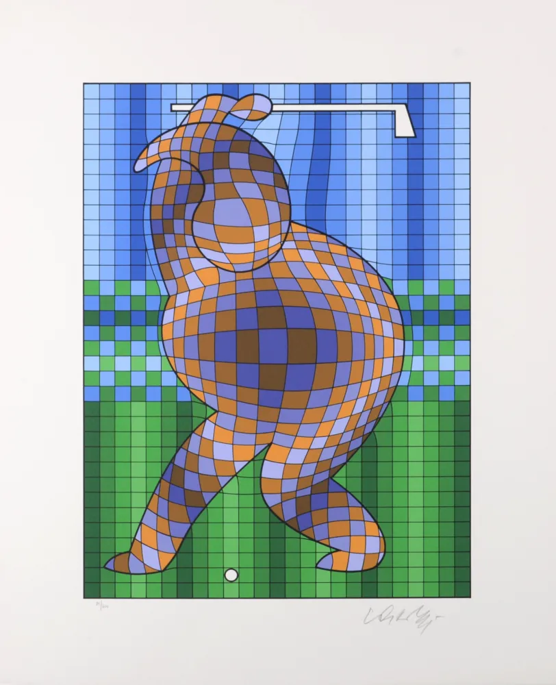 Serigrafia Vasarely - Golf, 1980 - Hand-signed!