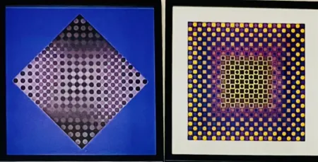 Serigrafia Vasarely - Lot Sérigraphies encadrés