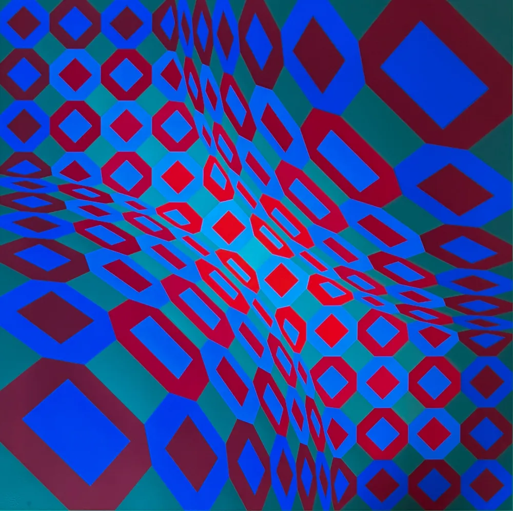 Serigrafia Vasarely - Optical composition
