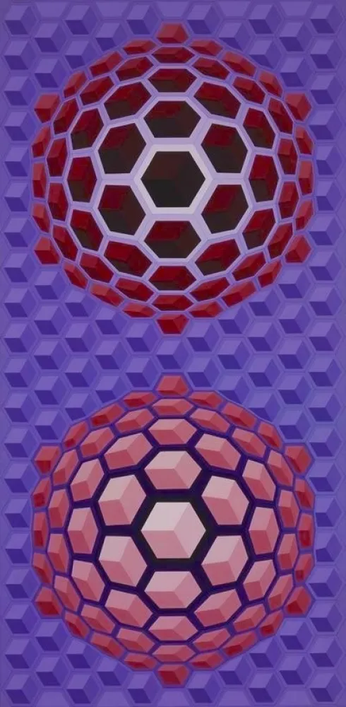 Múltiplo Vasarely - Purple long