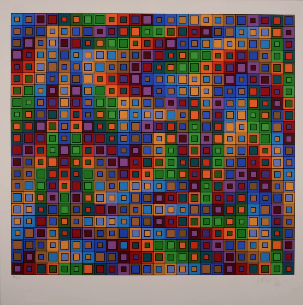 Litografia Vasarely - Reflets b, 1978 - Hand-signed & numbered!