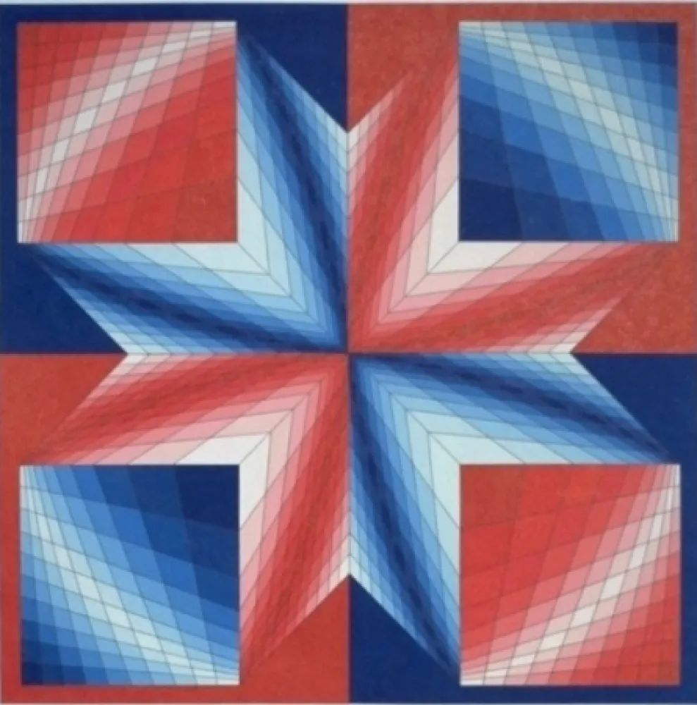 Litografia Vasarely - Tsillag