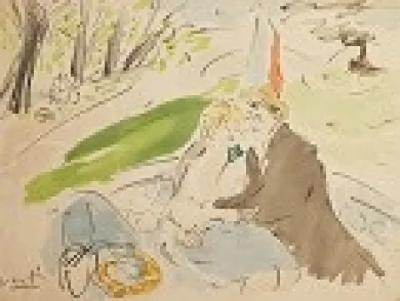 Litografia Vertes - Couple in Park