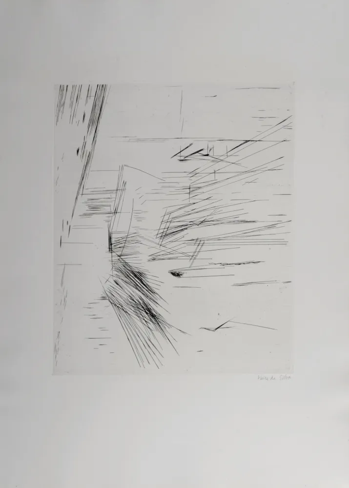 Gravura Vieira Da Silva - L'Eclair, 1965 - Hand-signed