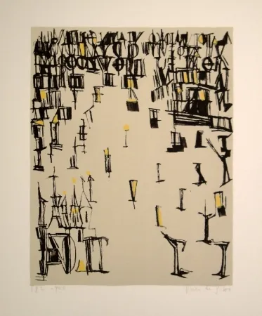 Litografia Vieira Da Silva - Les piétons de noël